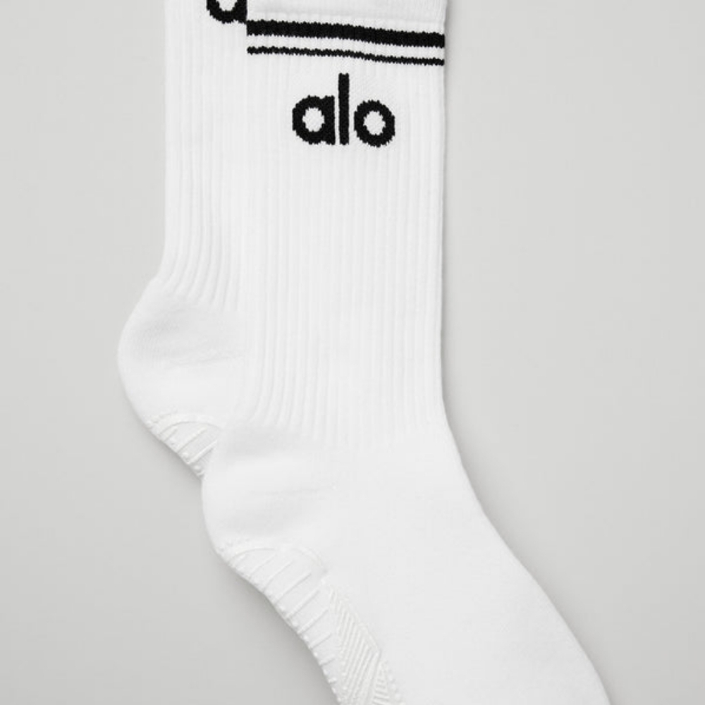 WOMEN'S THROWBACK BARRE SOCK - WHITE/BLACK - Small / Medium. New in Package!!!